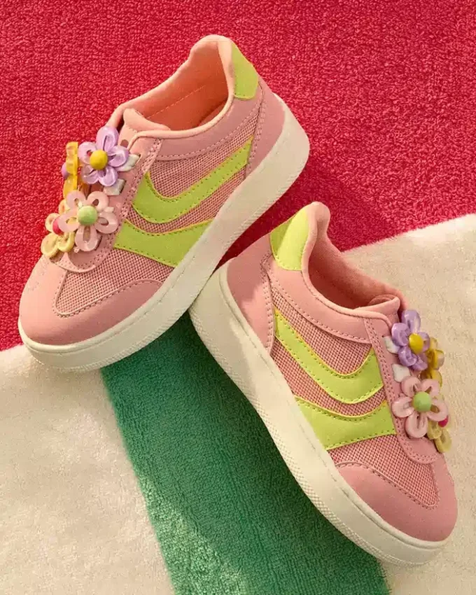 Jersey para niños pequeños en color lima/rosa