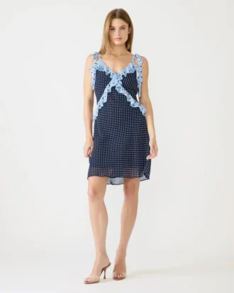 Minivestido Adalina azul marino vintage