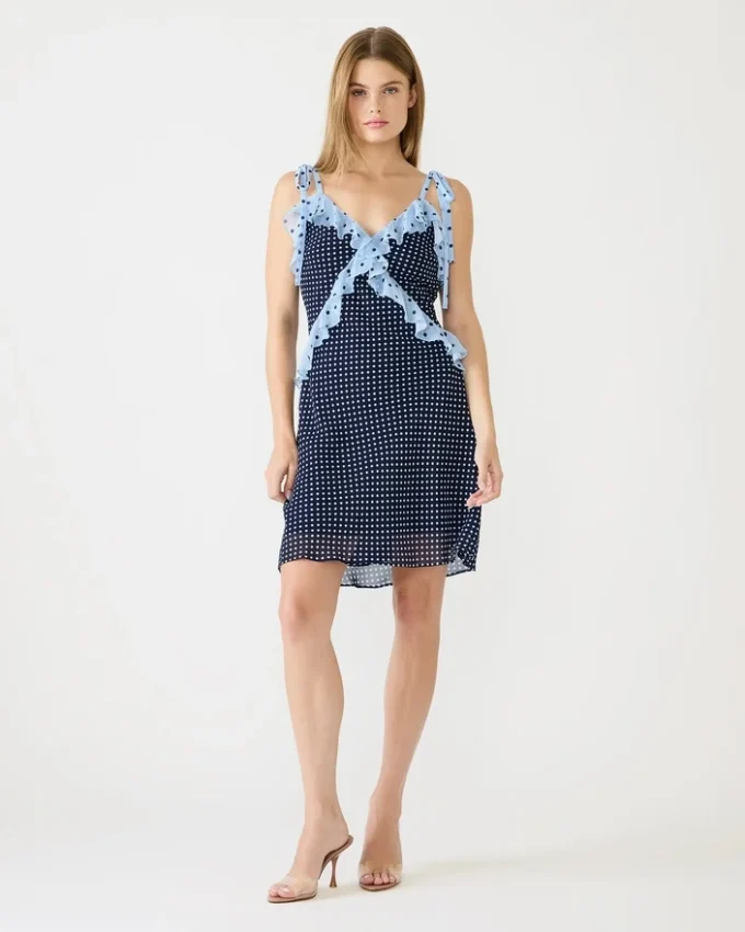 Minivestido Adalina azul marino vintage