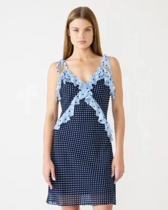 Minivestido Adalina azul marino vintage