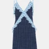 Minivestido Adalina azul marino vintage
