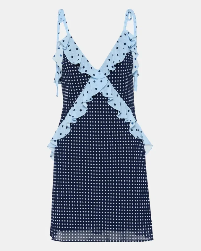 Minivestido Adalina azul marino vintage