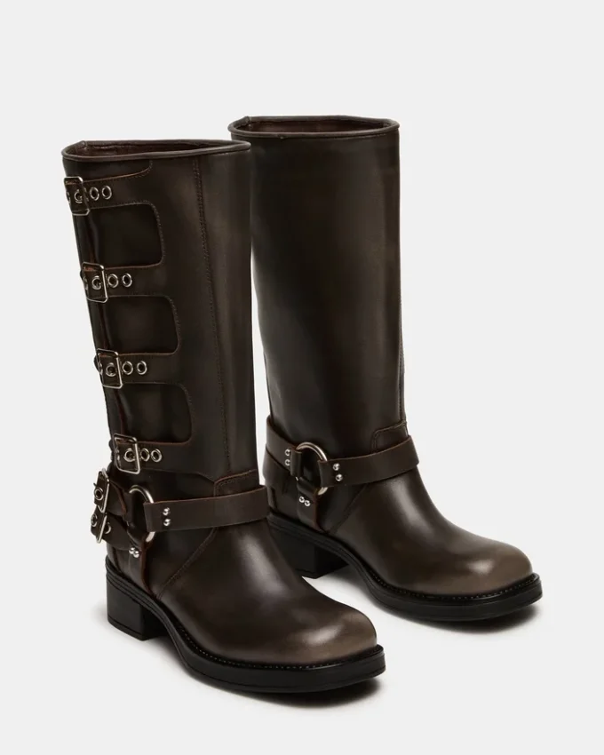 Mocasines Rocky Brown desgastados de caña ancha