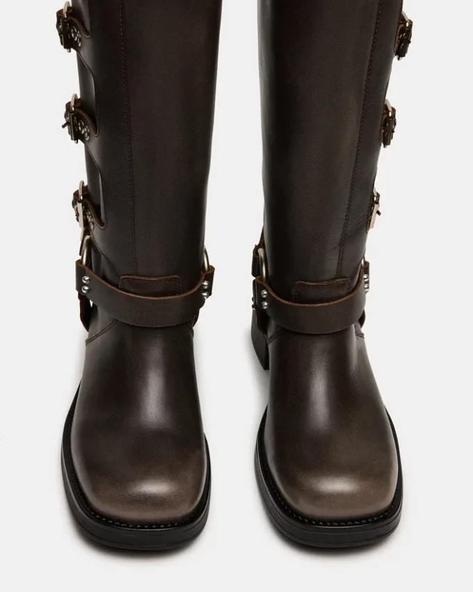 Mocasines Rocky Brown desgastados de caña ancha