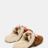 Mules Aziel de ante color castaño con pelo sintético