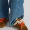 Mules Aziel de ante color castaño con pelo sintético
