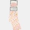 Pack de 2 calcetines de tul con estampado de flores silvestres en color rosa palo Pack de 2 calcetines de tul con estampado de flores silvestres en color rosa palo