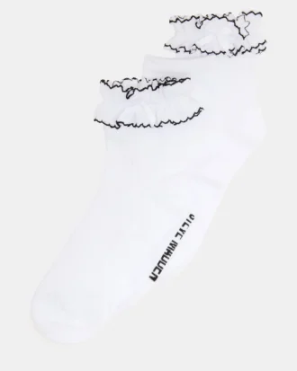 Pack de 2 pares de calcetines con volantes Ava en blanco