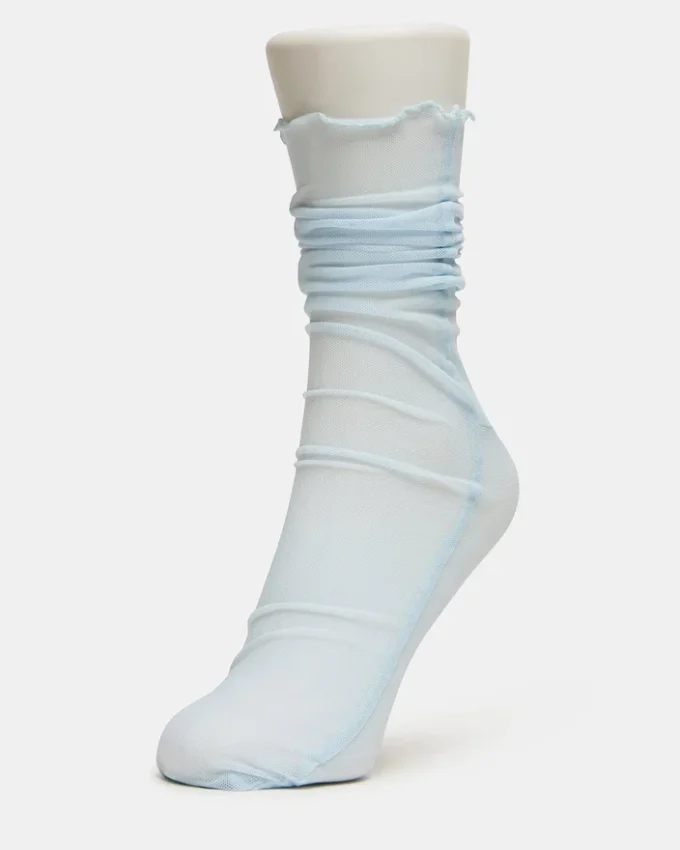 Pack de 2 pares de calcetines de malla lisa Sofia azul claro Pack de 2 pares de calcetines de malla lisa Sofia azul claro