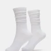 Pack de 2 pares de calcetines holgados de canalé blancos Pack de 2 pares de calcetines holgados de canalé blancos
