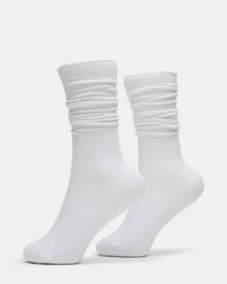Pack de 2 pares de calcetines holgados de canalé blancos