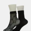 Pack de 2 pares de calcetines tobilleros de rejilla con lazo, negros