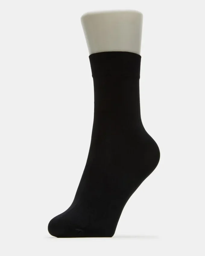 Pack de 2 pares de calcetines tobilleros de rejilla con lazo, negros