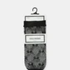 Pack de 2 pares de calcetines tobilleros de rejilla con lazo, negros