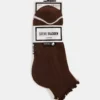 Pack de 3 pares de calcetines con borde ondulado Cheer, color marrón