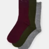 Pack de 3 pares de calcetines de caña con lazo de terciopelo Folly Cherry Pack de 3 pares de calcetines de caña con lazo de terciopelo Folly Cherry