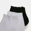 Pack de 3 pares de calcetines Emma Lettuce Edge, blancos/negros Pack de 3 pares de calcetines Emma Lettuce Edge, blancos/negros