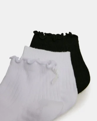 Pack de 3 pares de calcetines Emma Lettuce Edge, blancos/negros Pack de 3 pares de calcetines Emma Lettuce Edge, blancos/negros