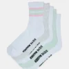 Pack de 5 pares de calcetines a rayas en blanco y multicolor Pack de 5 pares de calcetines a rayas en blanco y multicolor