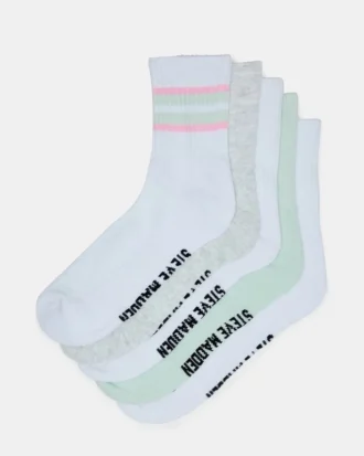 Pack de 5 pares de calcetines a rayas en blanco y multicolor Pack de 5 pares de calcetines a rayas en blanco y multicolor