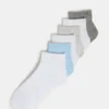 Pack de 6 calcetines cortos acanalados Peyton en blanco multicolor