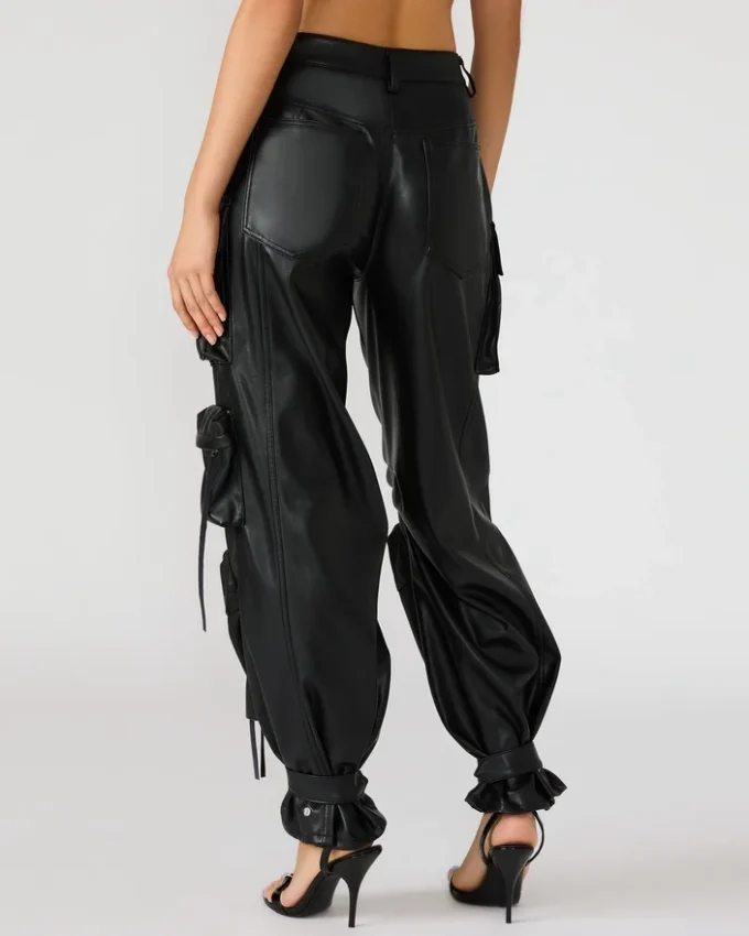 Pantalón Duo de cuero vegano negro Pantalón Duo de cuero vegano negro