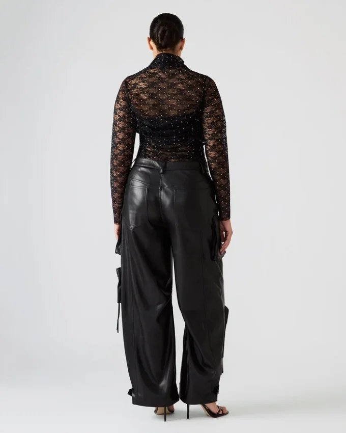 Pantalón Duo de cuero vegano negro Pantalón Duo de cuero vegano negro