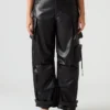 Pantalón Duo de cuero vegano negro Pantalón Duo de cuero vegano negro