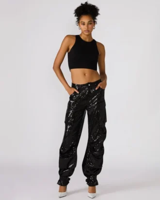 Pantalón Duo Sequin Negro