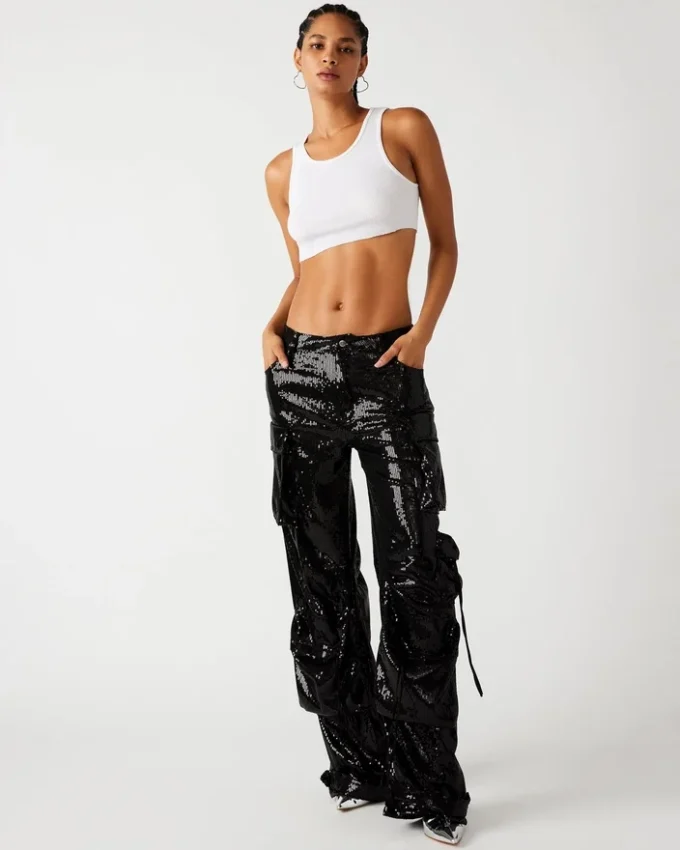 Pantalón Duo Sequin Negro Pantalón Duo Sequin Negro