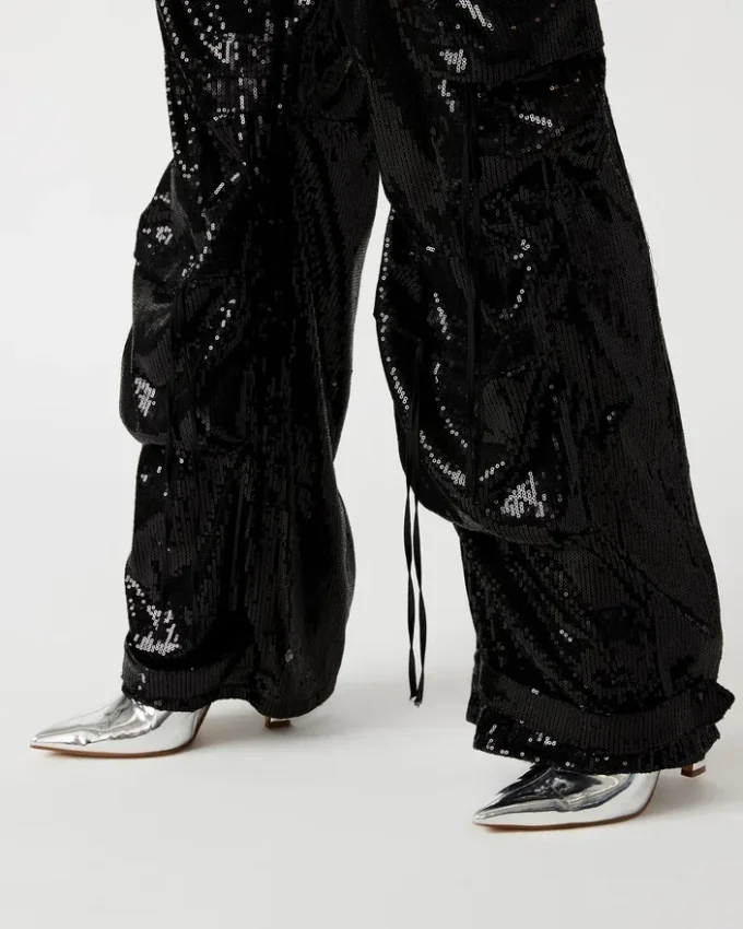 Pantalón Duo Sequin Negro Pantalón Duo Sequin Negro