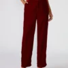 Pantalón Tonia de terciopelo rojo Pantalón Tonia de terciopelo rojo