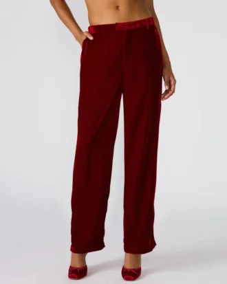 Pantalón Tonia de terciopelo rojo