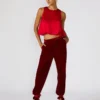 Pantalón Tonia de terciopelo rojo Pantalón Tonia de terciopelo rojo