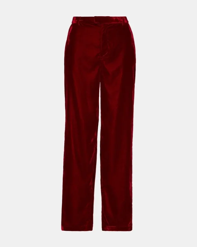 Pantalón Tonia de terciopelo rojo Pantalón Tonia de terciopelo rojo