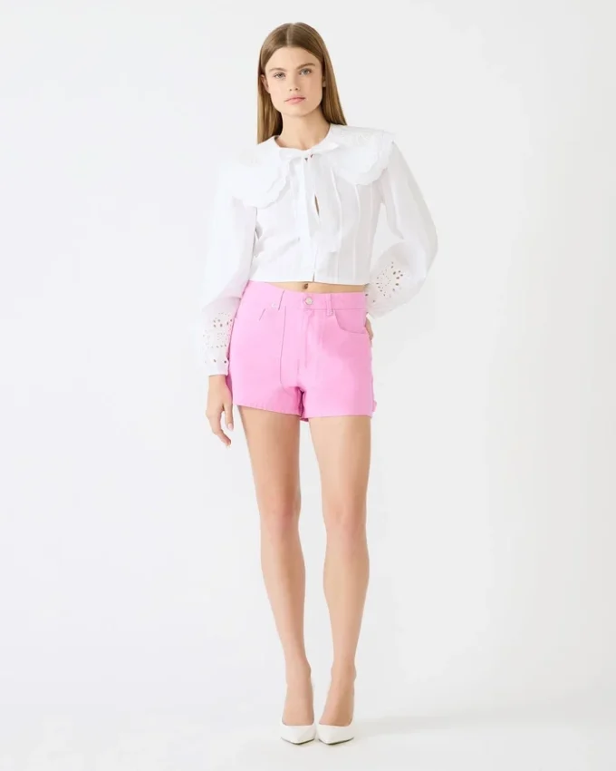 Pantalones cortos de lona Sienne en rosa Taffy Pantalones cortos de lona Sienne en rosa Taffy