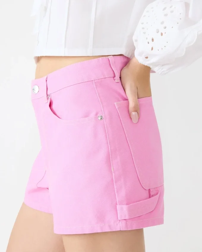 Pantalones cortos de lona Sienne en rosa Taffy Pantalones cortos de lona Sienne en rosa Taffy