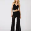 Pantalones de punto Veada negros Pantalones de punto Veada negros