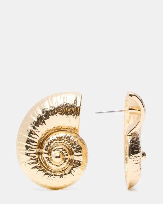 Pendientes con forma de concha de mar dorados Pendientes con forma de concha de mar dorados