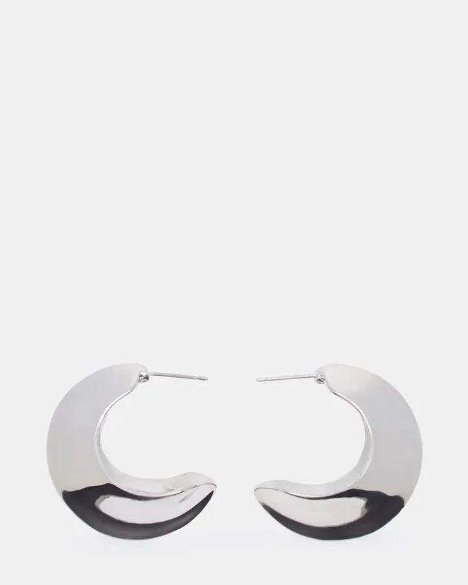Pendientes en forma de media luna de plata Pendientes en forma de media luna de plata