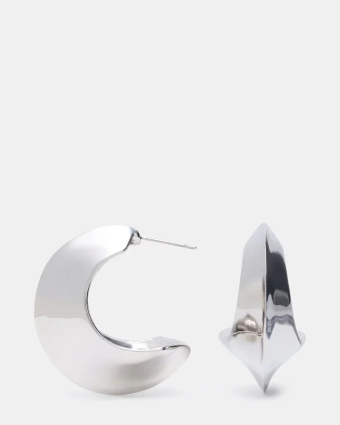 Pendientes en forma de media luna de plata Pendientes en forma de media luna de plata
