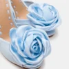 Priya Flower Blue Satin Priya Flower Blue Satin