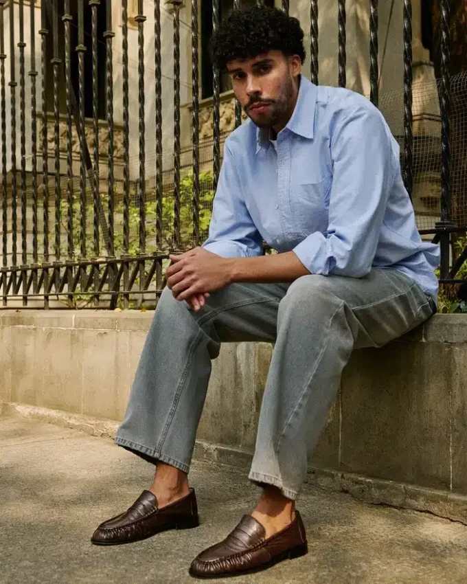 Quincey de cuero marrón