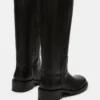 Riggs de cuero negro para pantorrillas anchas