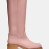 Riggs de cuero rosa