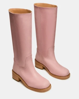 Riggs de cuero rosa