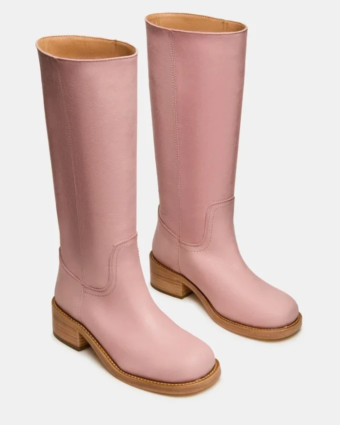 Riggs de cuero rosa