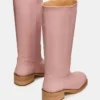Riggs de cuero rosa