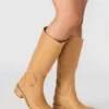 Botas Riggs de piel de plátano de caña ancha