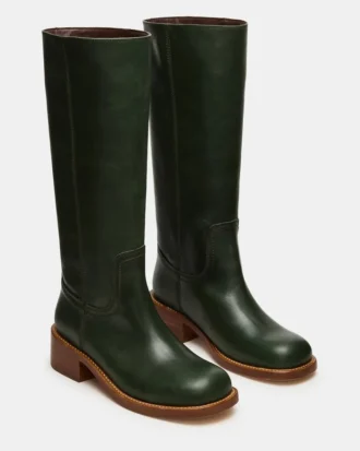 Riggs de cuero verde oscuro